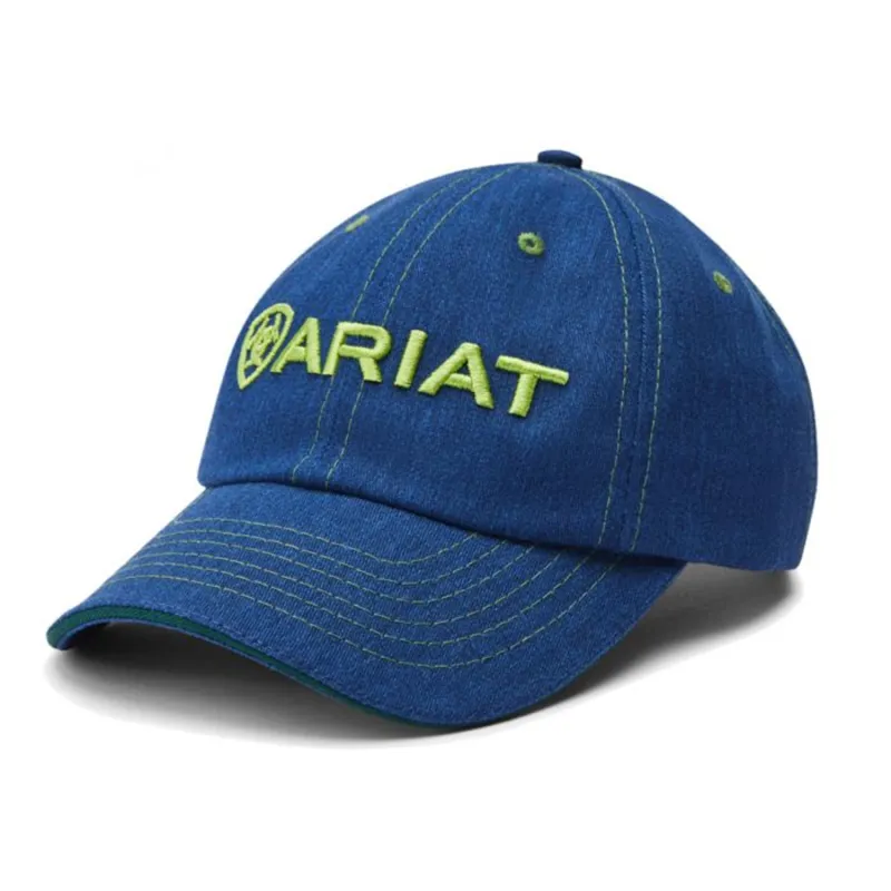 Ariat Adult team II Cap - Heather Blue/Peridot 